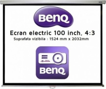 Ecran de proiectie montabil pe perete BenQ Electric 100 inch, 4:3, 203.2 x 152.4 cm